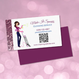 Tarjeta De Visita Servicio De Limpieza De Mata De Esparkle Cuadros C
