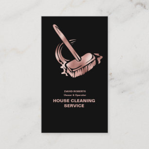 Tarjeta De Visita Servicio de limpieza de oro Rosa House Cleaner