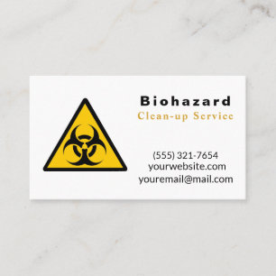 Tarjeta De Visita Servicio de limpieza de peligros biológicos