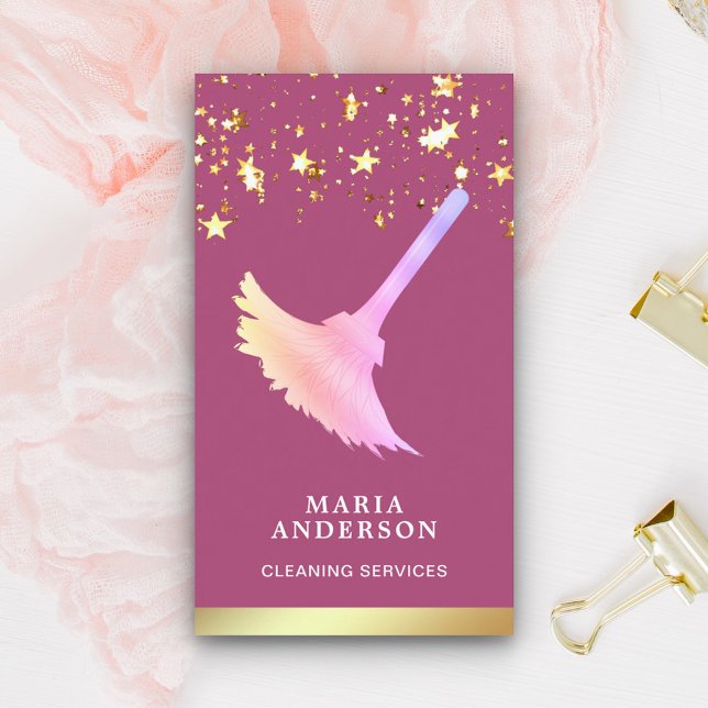 Tarjeta De Visita Servicio de limpieza de Relieves metalizados dorad (Subido por el creador)