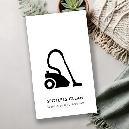 TARJETA DE VISITA SERVICIO DE LIMPIEZA DE VACÍO SIMPLE EN BLANCO NEG