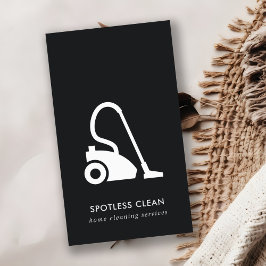 TARJETA DE VISITA SERVICIO DE LIMPIEZA DE VACÍO SIMPLE EN BLANCO NEG