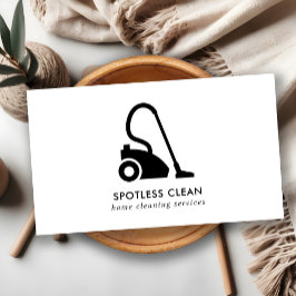 TARJETA DE VISITA SERVICIO DE LIMPIEZA DE VACÍO SIMPLE EN BLANCO NEG