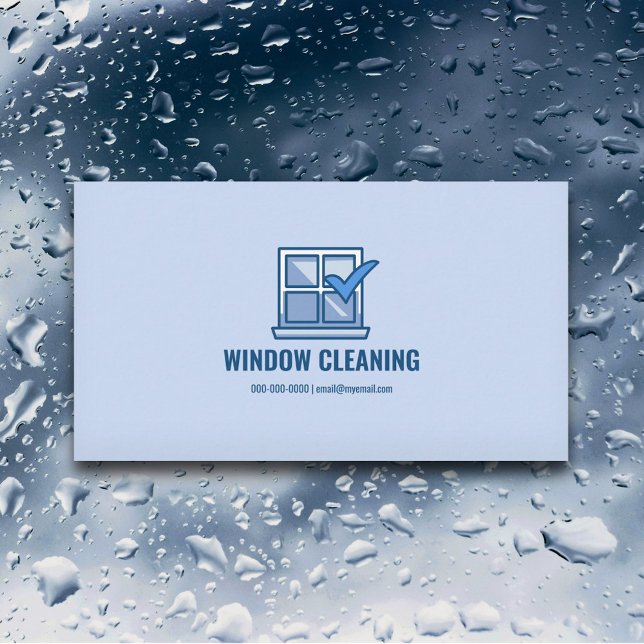 Tarjeta De Visita Servicio de limpieza de ventanas (Window Cleaning Service Business Card)