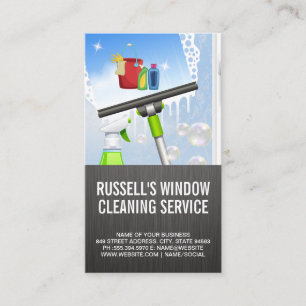 Tarjeta De Visita Servicio de limpieza de ventanas   Icono de limpie