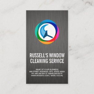 Tarjeta De Visita Servicio de limpieza de ventanas   Logotipo de col