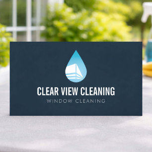 Tarjeta De Visita Servicio de Limpieza de Ventanas Logotipo Moderno 