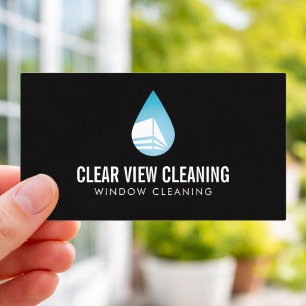 Tarjeta De Visita Servicio de Limpieza de Ventanas Logotipo Moderno