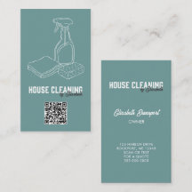 Servicio de limpieza del hogar Código QR moderno a