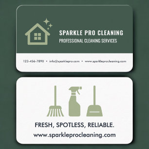 Tarjeta De Visita Servicio de limpieza del hogar Green Professional