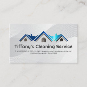 Tarjeta De Visita Servicio de limpieza del hogar   Logotipo del tech