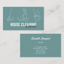 Servicio de limpieza del hogar moderno azul teal