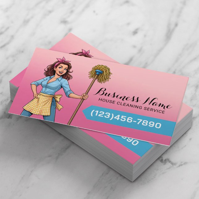 Tarjeta De Visita Servicio de Limpieza Doméstica Personalizado Chica (Subido por el creador)