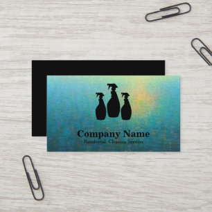 Tarjeta De Visita Servicio de limpieza elegante Glitter acuarela Neg