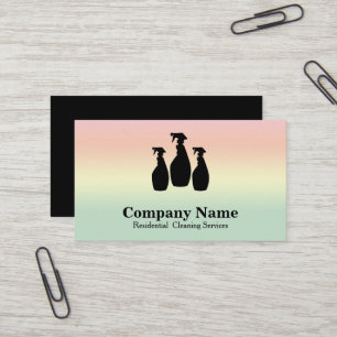 Tarjeta De Visita Servicio de limpieza elegante Glitter acuarela Neg