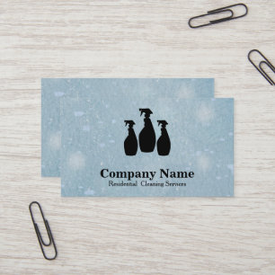 Tarjeta De Visita Servicio de limpieza elegante Glitter Bokeh Tarjet