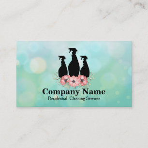 Tarjeta De Visita Servicio de limpieza elegante Glitter Bokeh Tarjet