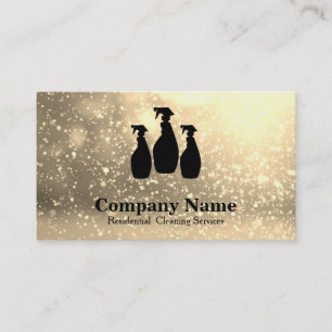 Tarjeta De Visita Servicio de limpieza elegante Glitter Bokeh Tarjet