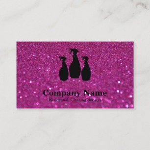Tarjeta De Visita Servicio de limpieza elegante Glitter Watercolor