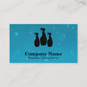 Tarjeta De Visita Servicio de limpieza elegante Glitter Watercolor