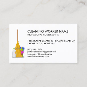 Tarjeta De Visita Servicio de limpieza estándar simple