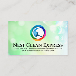 Tarjeta De Visita Servicio de limpieza Express   Bola de jabón