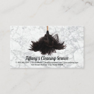 Tarjeta De Visita Servicio de limpieza   Feather Duster