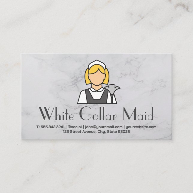 Tarjeta De Visita Servicio de limpieza | Icono Maid (Anverso)