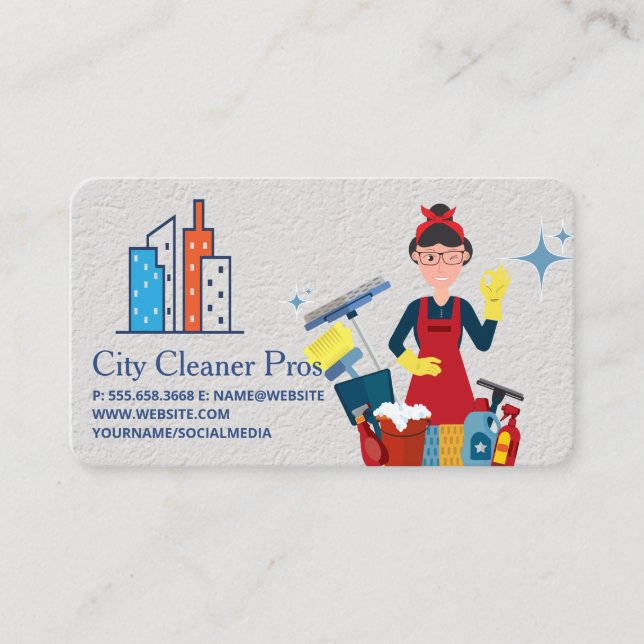 Tarjeta De Visita Servicio de limpieza | Limpieza de criadas | Edifi (Anverso)