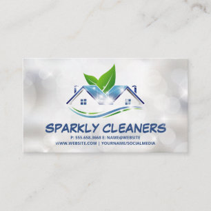 Tarjeta De Visita Servicio de limpieza   Logo de Sparkly House
