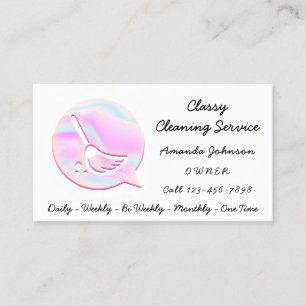Tarjeta De Visita Servicio de Limpieza Logotipo del Holograma Maid G
