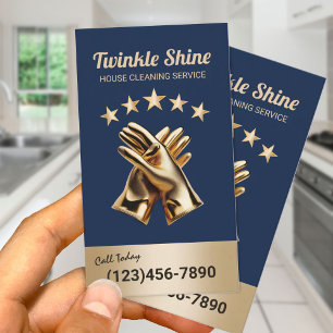 Tarjeta De Visita Servicio de limpieza Manos de Oro