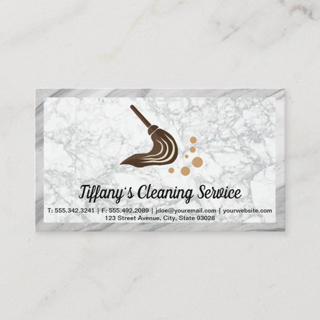 Tarjeta De Visita Servicio de limpieza | Masa | Mop Soap Bubbles (Anverso)