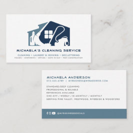 Tarjeta De Visita Servicio de Limpieza Minimalista Moderno en Redes 