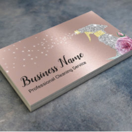 Tarjeta De Visita Servicio de limpieza moderno Rosa de rociado plate