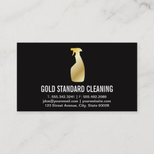 Tarjeta De Visita Servicio de limpieza (Oro)
