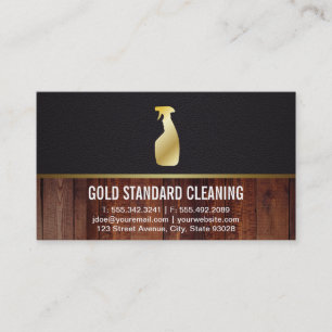 Tarjeta De Visita Servicio de limpieza (Oro)