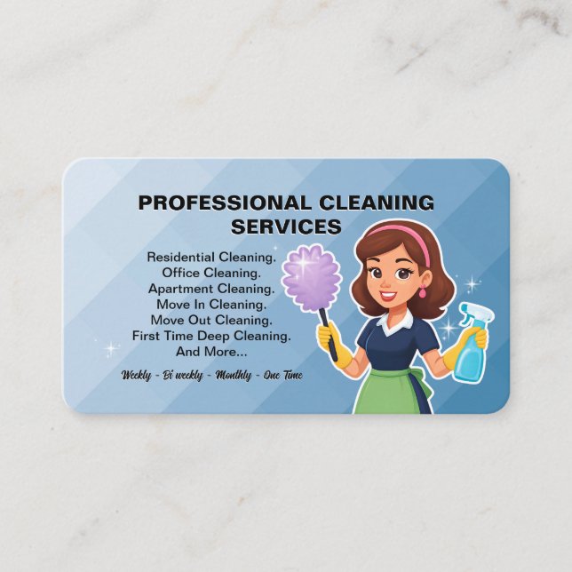 Tarjeta De Visita Servicio de limpieza para damas modernas (Anverso)