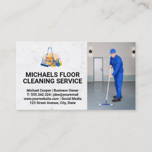 Tarjeta De Visita Servicio de limpieza   Piso de limpieza de porcela