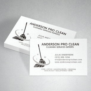 Tarjeta De Visita Servicio de limpieza profesional de Hogar y Office
