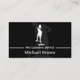 Tarjeta De Visita Servicio de Limpieza Profesional de Hombres Pro