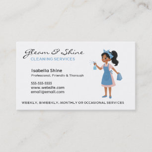 Tarjeta De Visita Servicio de limpieza profesional de limpieza de ho