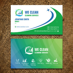 Tarjeta De Visita Servicio de limpieza profesional, jardinería, elim