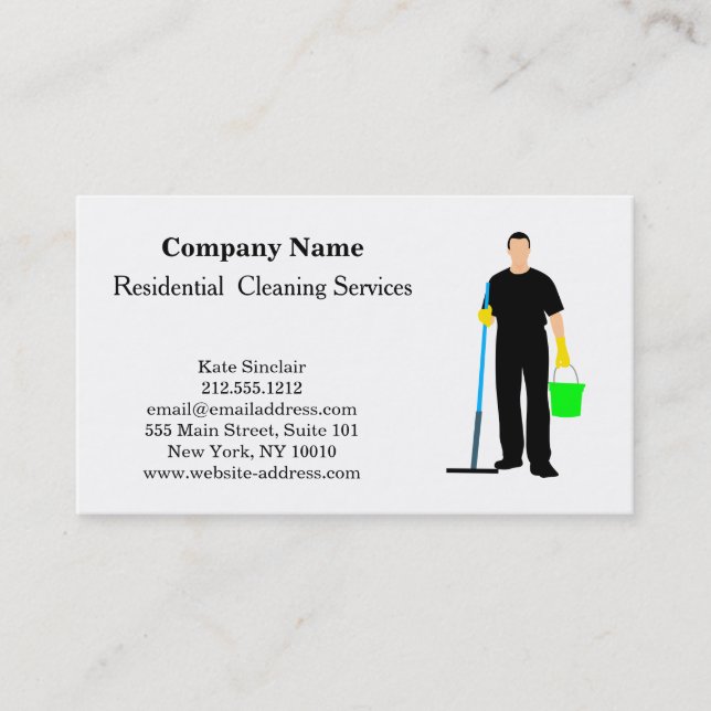 Tarjeta De Visita Servicio de limpieza profesional moderno (Anverso)
