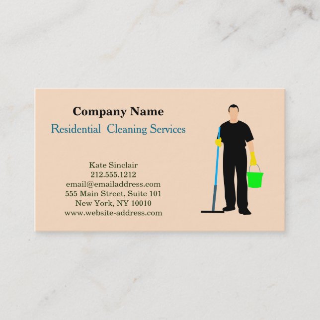 Tarjeta De Visita Servicio de limpieza profesional moderno (Anverso)
