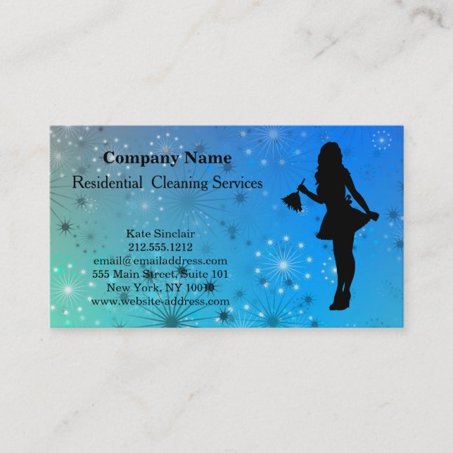 Tarjeta De Visita Servicio de limpieza profesional moderno (Anverso)