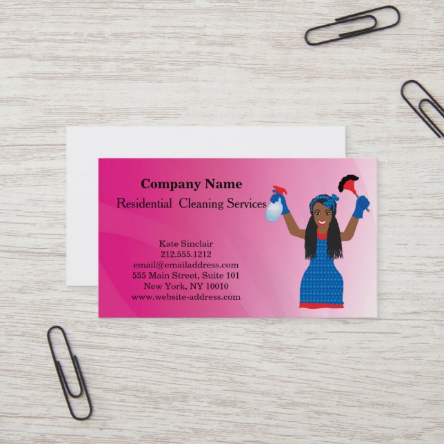 Tarjeta De Visita Servicio de limpieza profesional moderno (Anverso/Reverso In Situ)