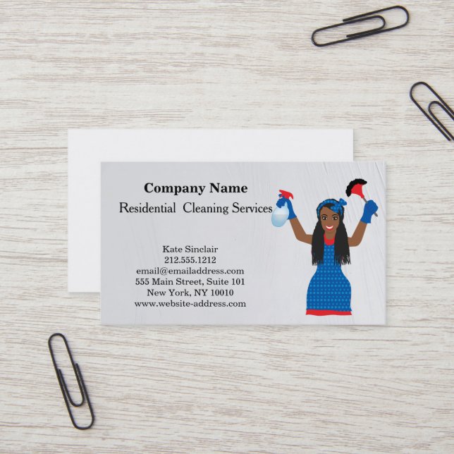 Tarjeta De Visita Servicio de limpieza profesional moderno (Anverso/Reverso In Situ)