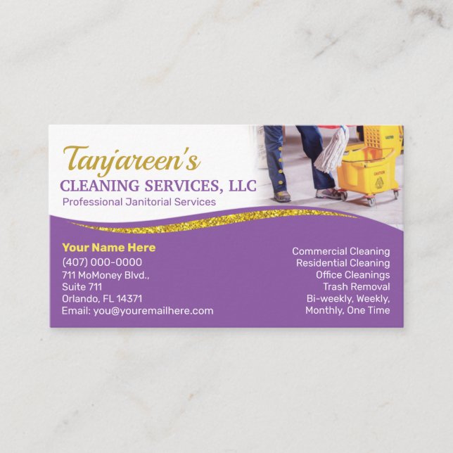 Tarjeta De Visita Servicio de limpieza profesional/servicio de limpi (Anverso)