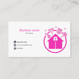 Tarjeta De Visita Servicio de limpieza residencial Pink Pro